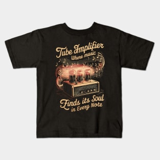 Vintage Vibes, Classic Sound: Immerse Yourself in the Music with a Tube Amplifier Kids T-Shirt